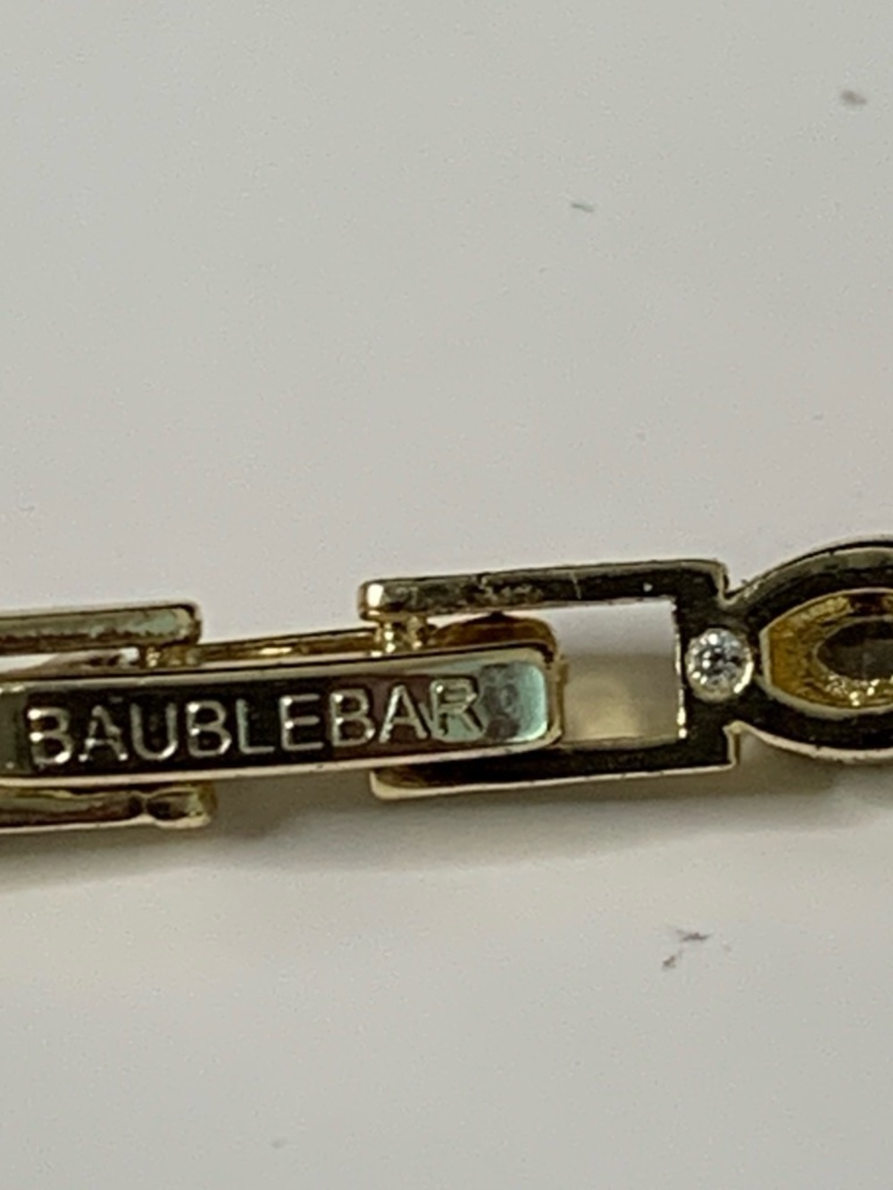 BaubleBar Gold Link Bracelet with Crystal Detail